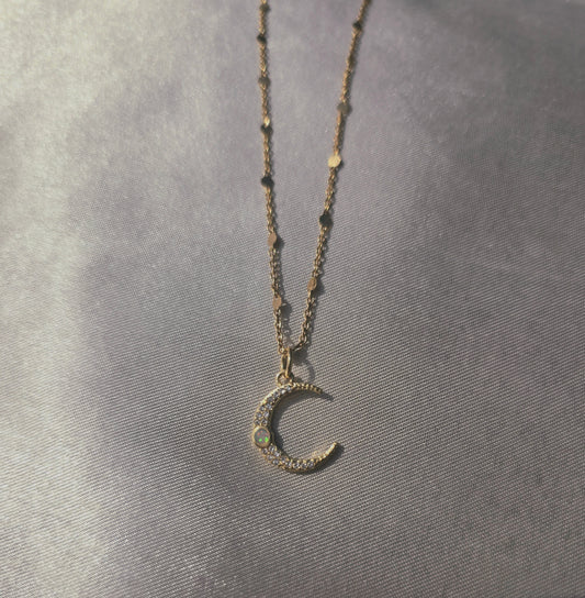 Opal Crescent necklace