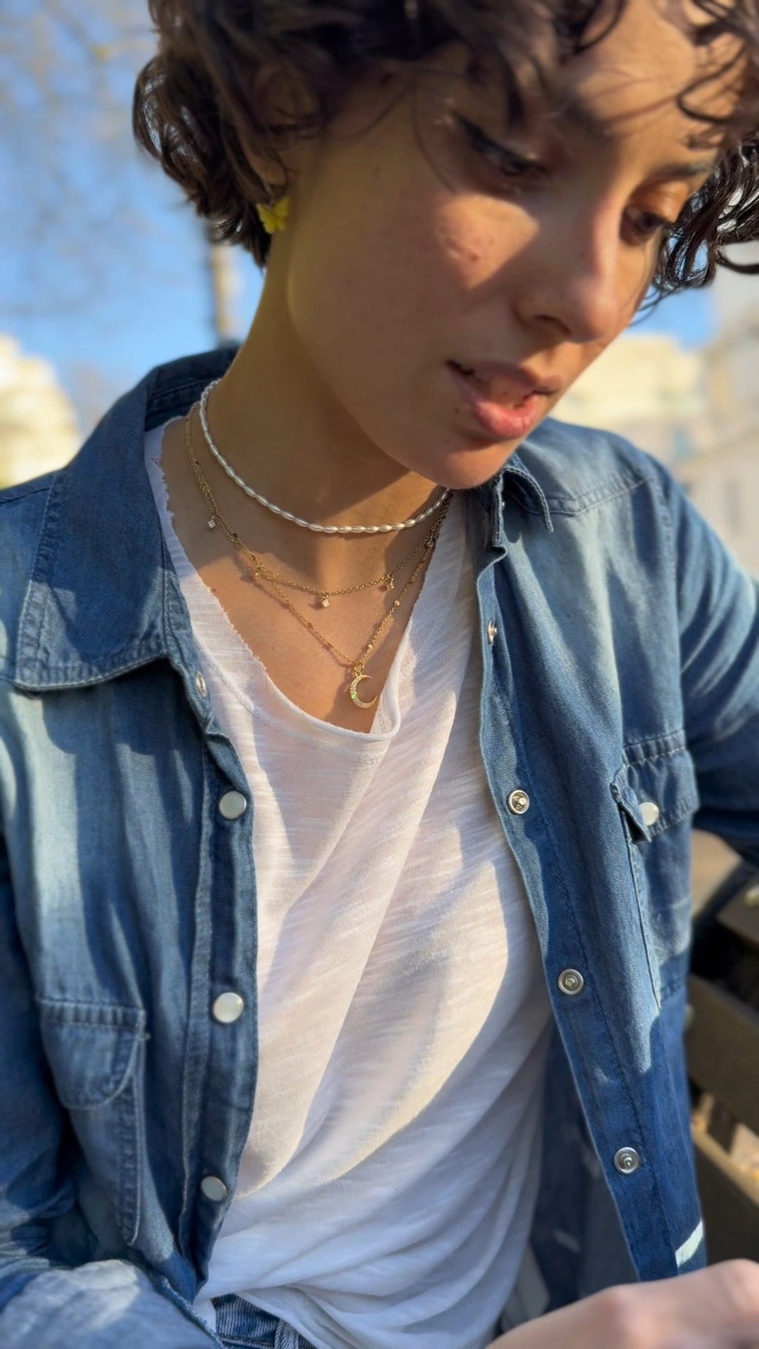 Opal Crescent necklace