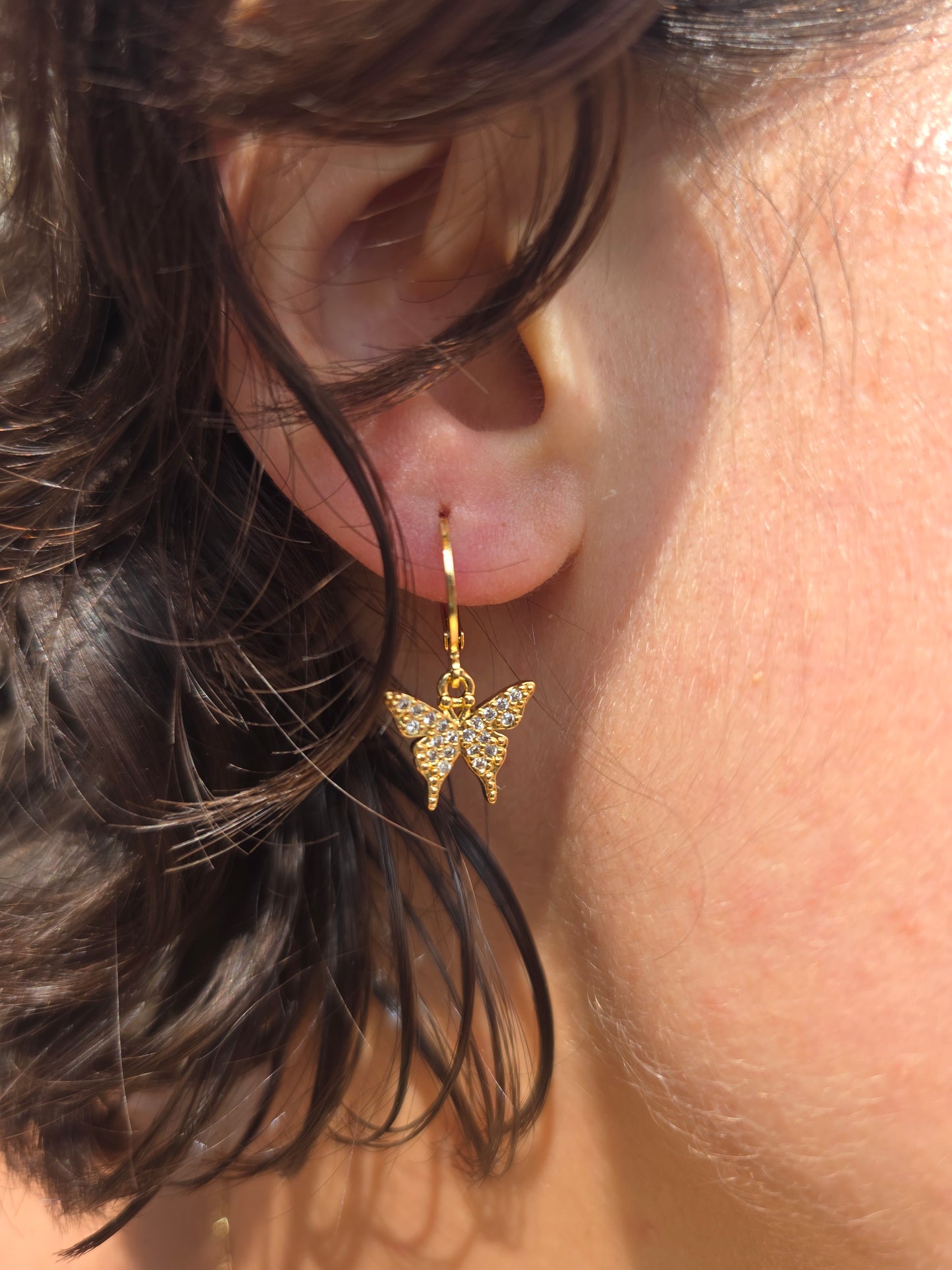 Butterfly charm earrings