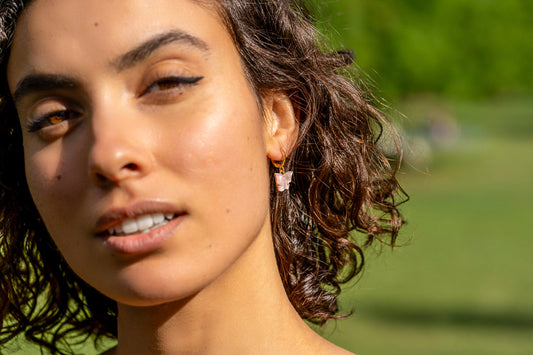 Quartzy butterfly earrings